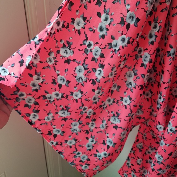 Agnes & Dora Plus Sz Pink Floral Flowy Kimono - Picture 4 of 12